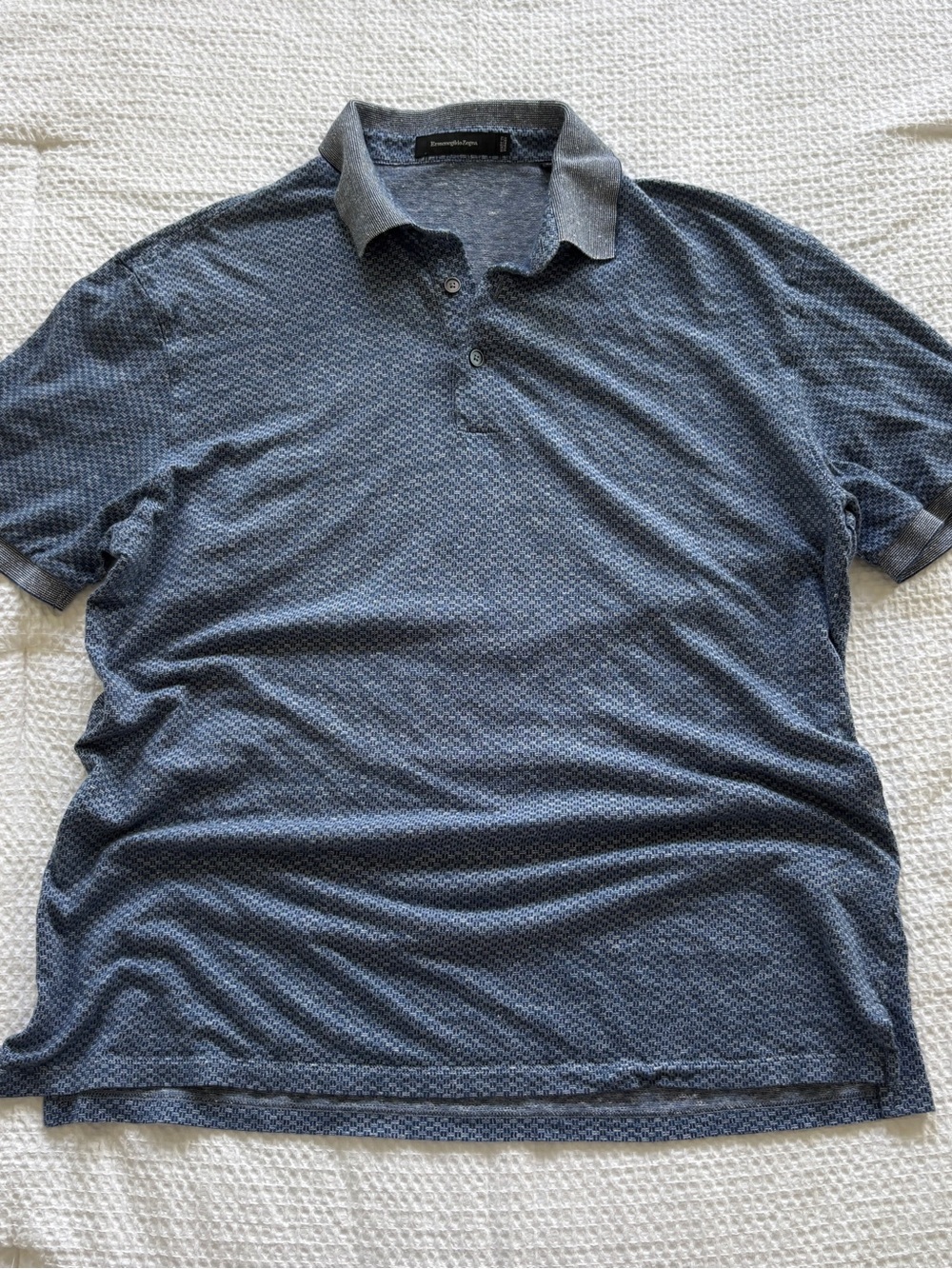Ermenegildo Zegna Navy Short-Sleeve Polo